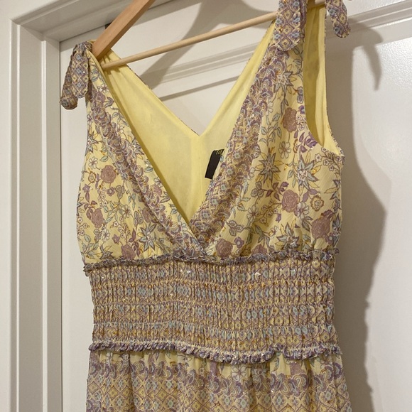 Taylor Yellow Purple Floral Sleeveless Maxi Dress size M - Picture 12 of 13